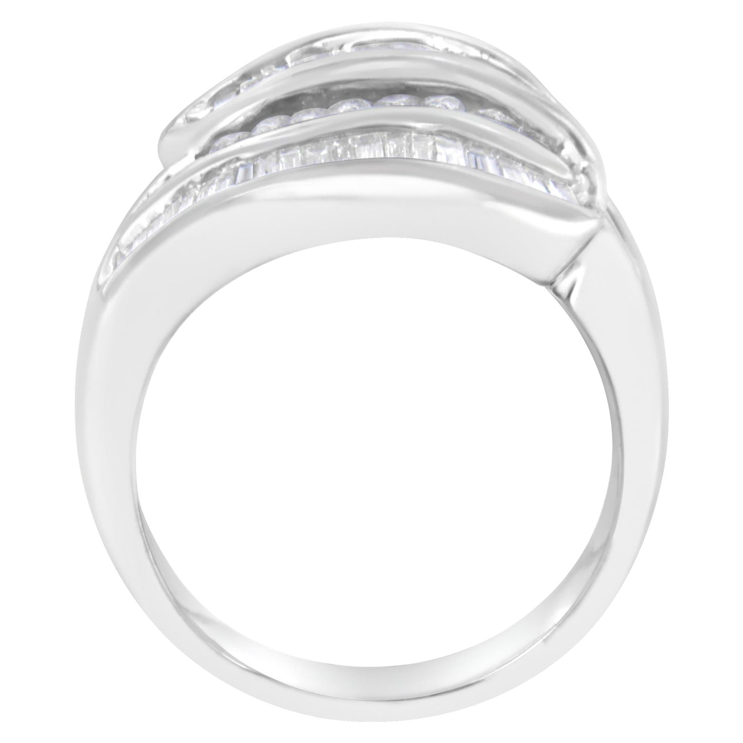 14KT White Gold Diamond Bypass Band Ring (1 cttw, H-I Color, SI1-SI2 Clarity)-3