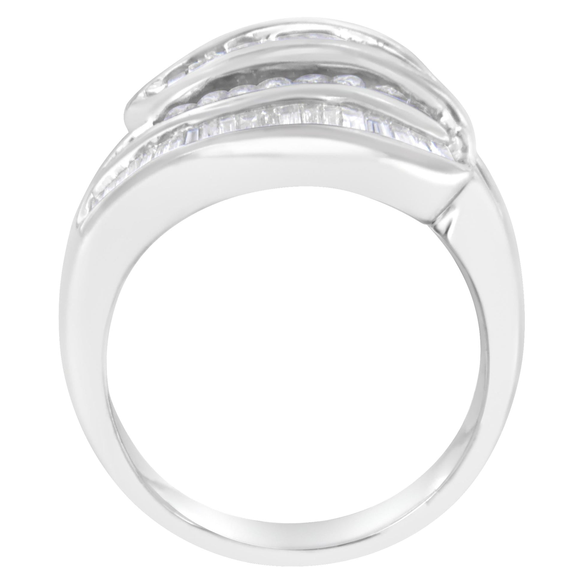14KT White Gold Diamond Bypass Band Ring (1 cttw, H-I Color, SI1-SI2 Clarity)-3