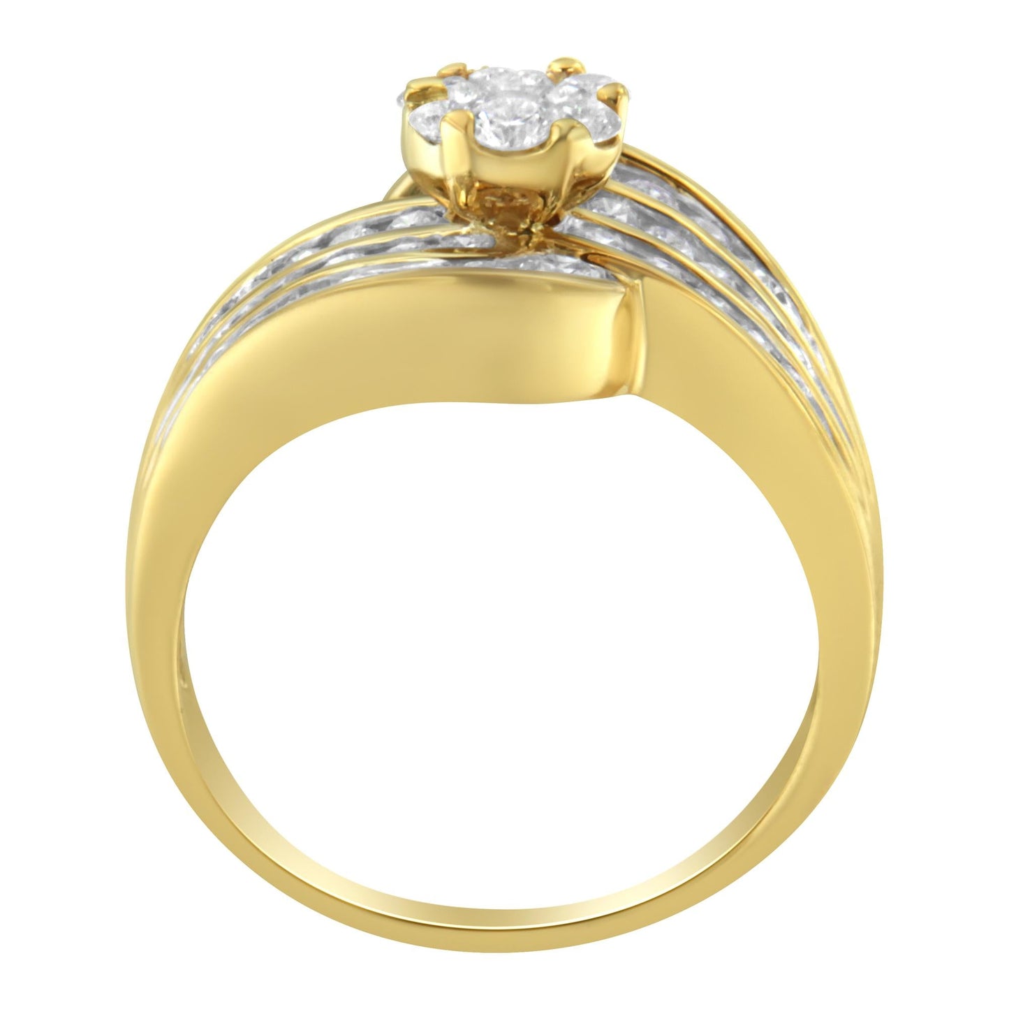 14K Yellow Gold Diamond Cocktail Bypass Ring (1 1/2 Cttw, H-I Color, SI2-I1 Clarity)-4