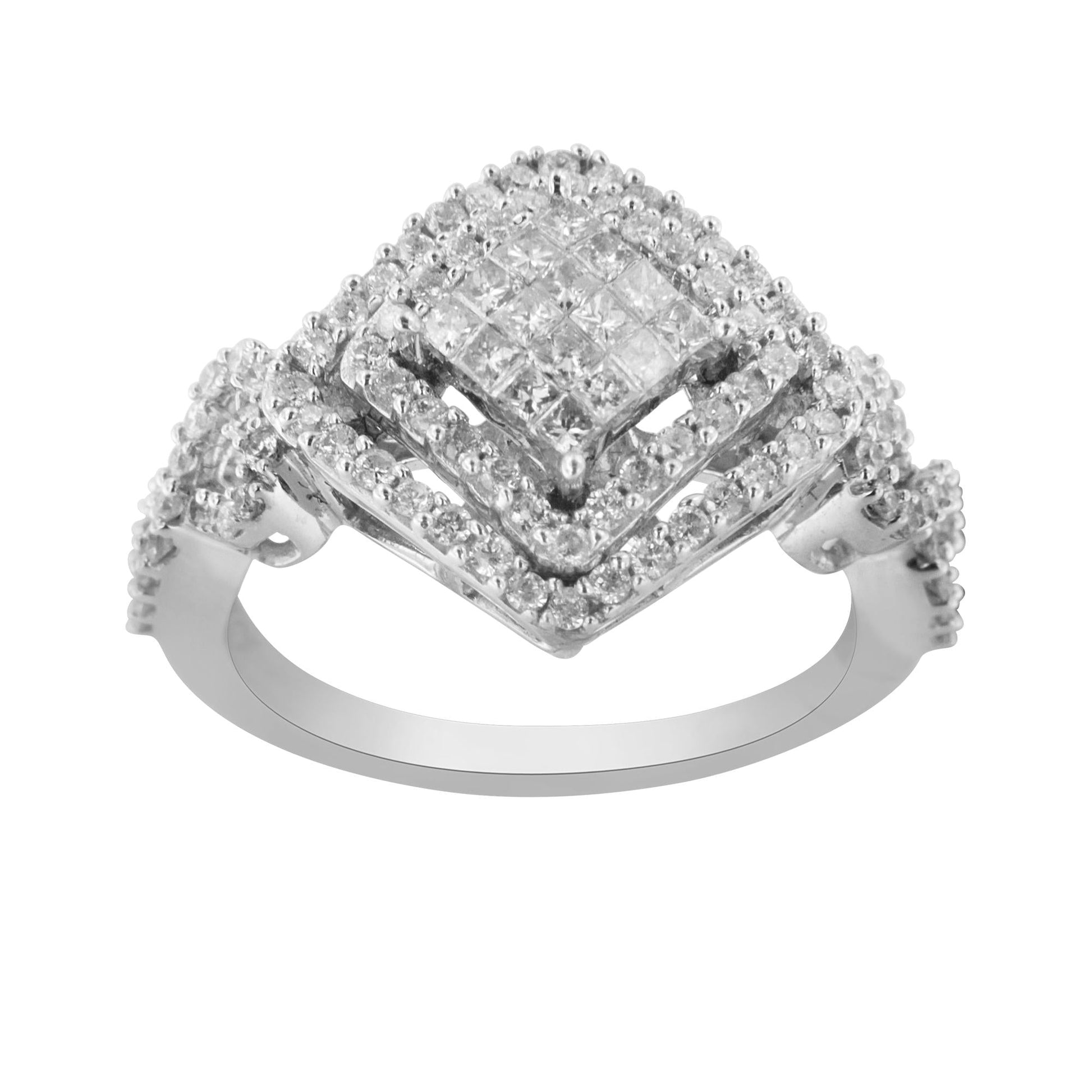 14KT White Gold Diamond Composite Ring (1 cttw, H-I Color, I1-I2 Clarity)-3