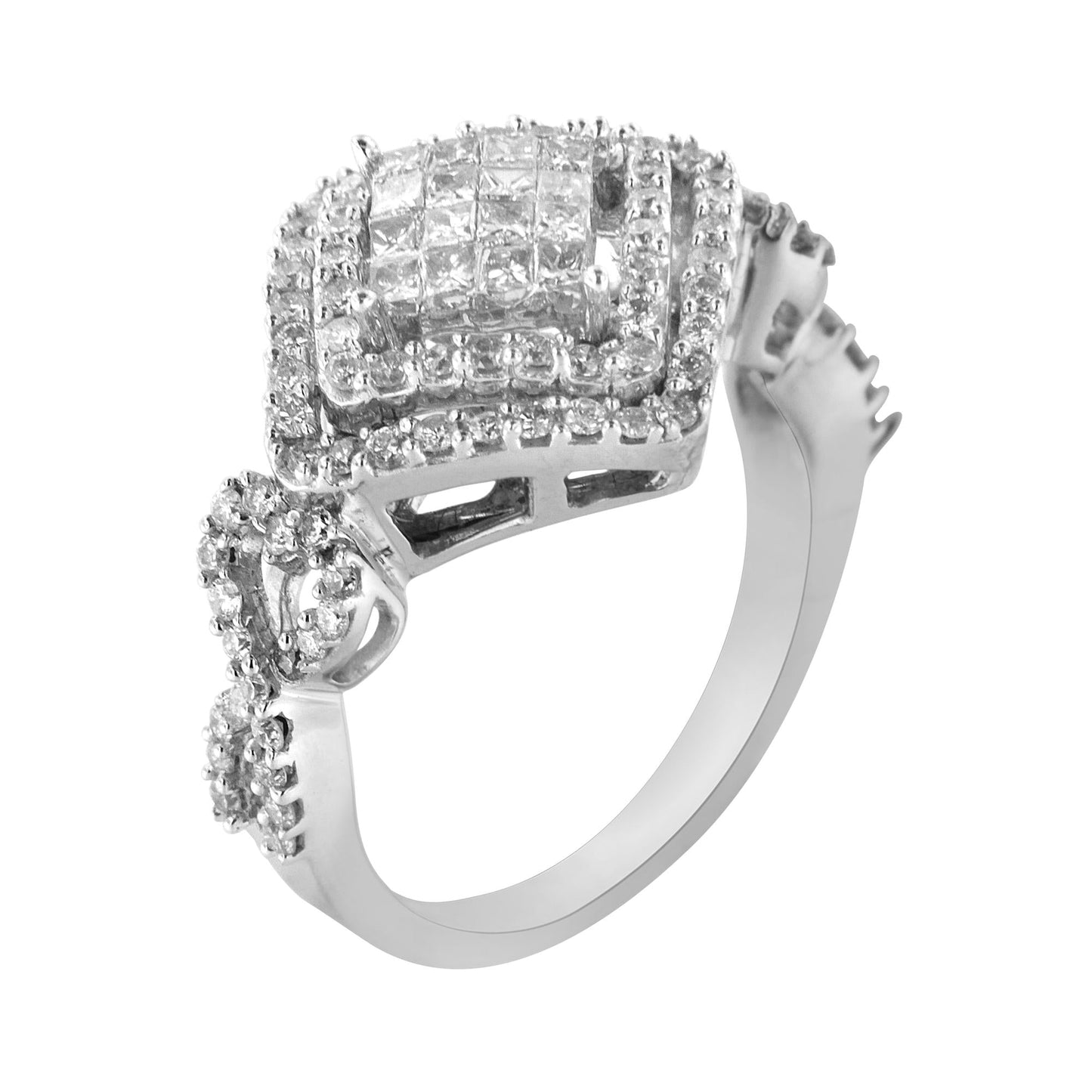 14KT White Gold Diamond Composite Ring (1 cttw, H-I Color, I1-I2 Clarity)-4