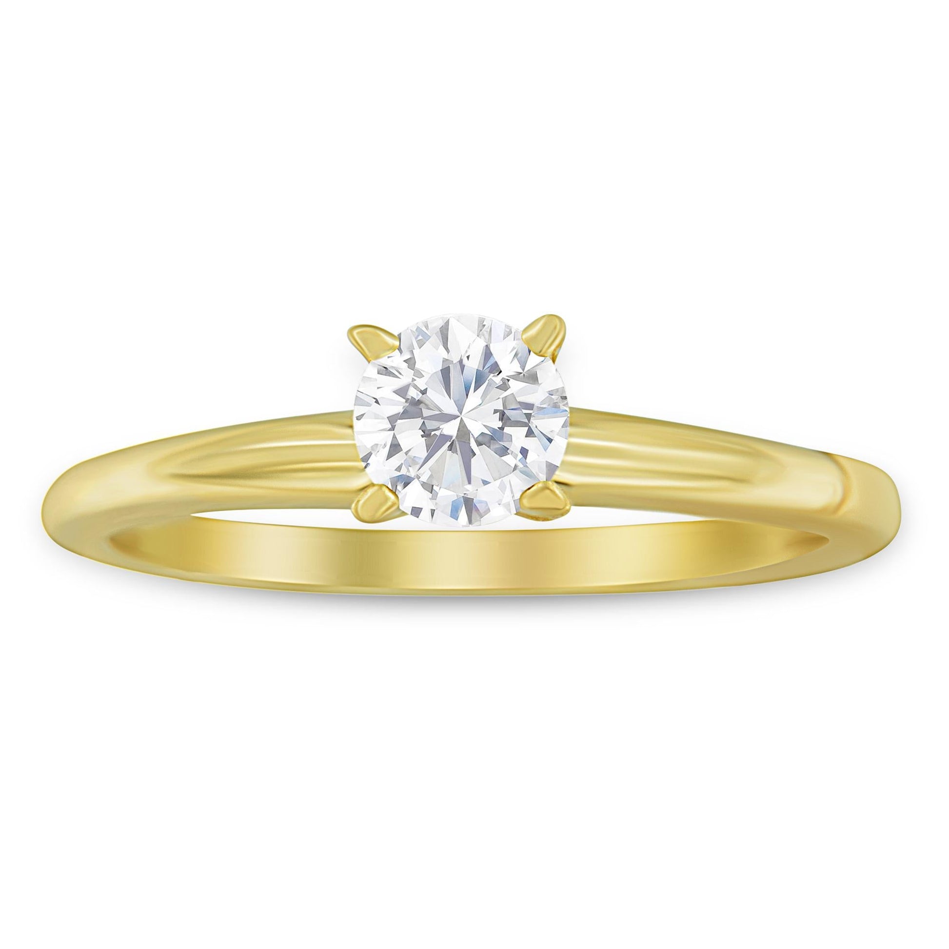 GIA Certified 14k Gold 1/2 Cttw Diamond Solitaire Engagement Ring (H Color, SI1 Clarity)-3
