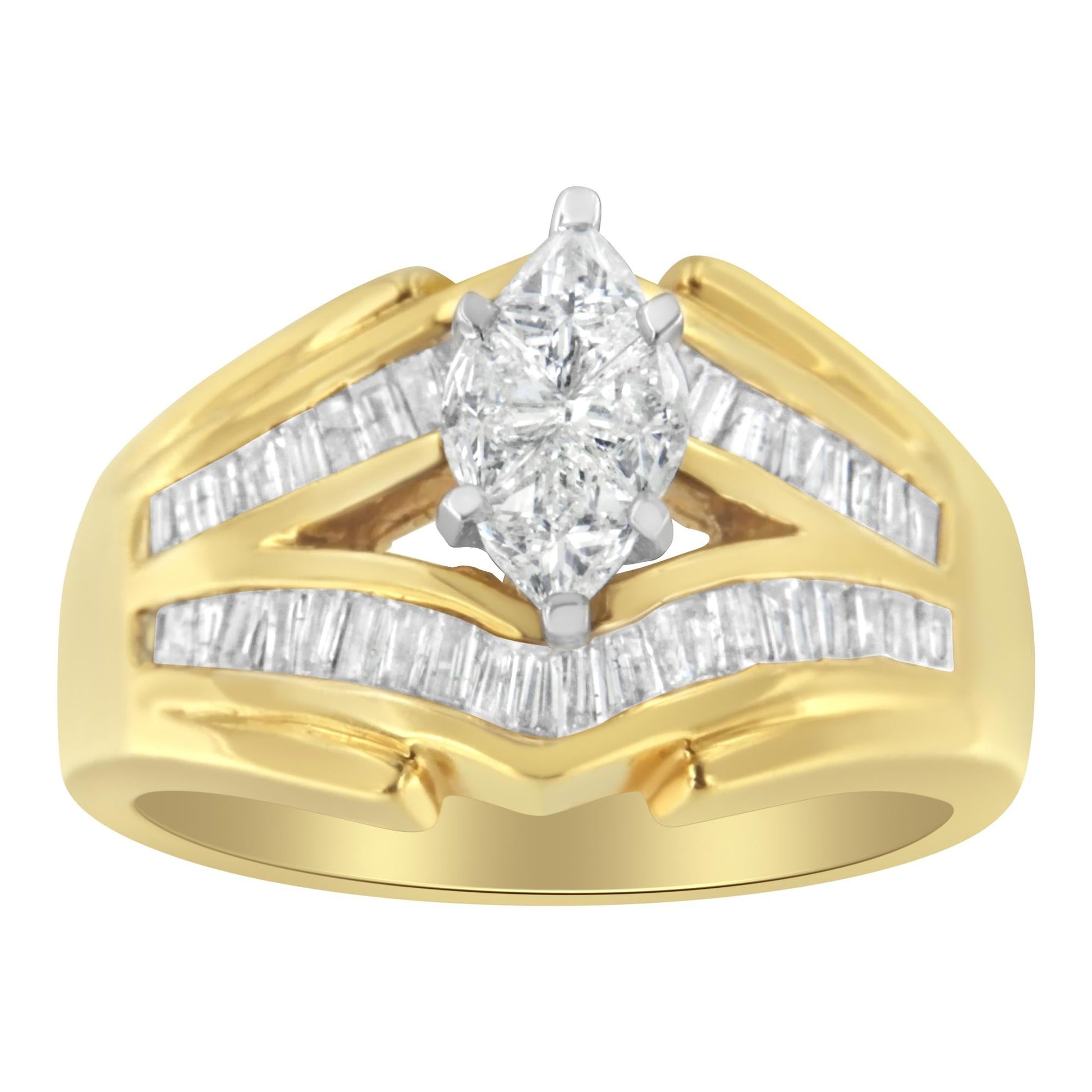 14KT Two-Toned Gold Diamond Cocktail Ring (1 cttw, H-I Color, SI1-SI2 Clarity)-3