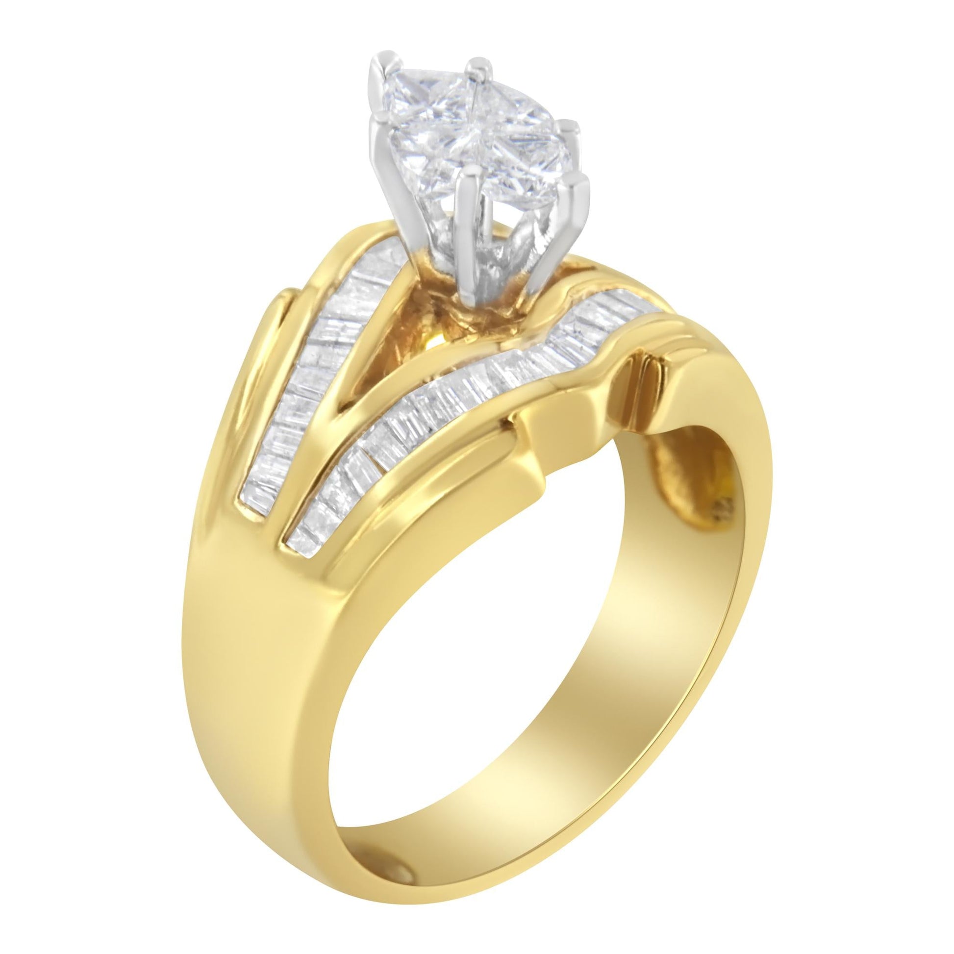 14KT Two-Toned Gold Diamond Cocktail Ring (1 cttw, H-I Color, SI1-SI2 Clarity)-4