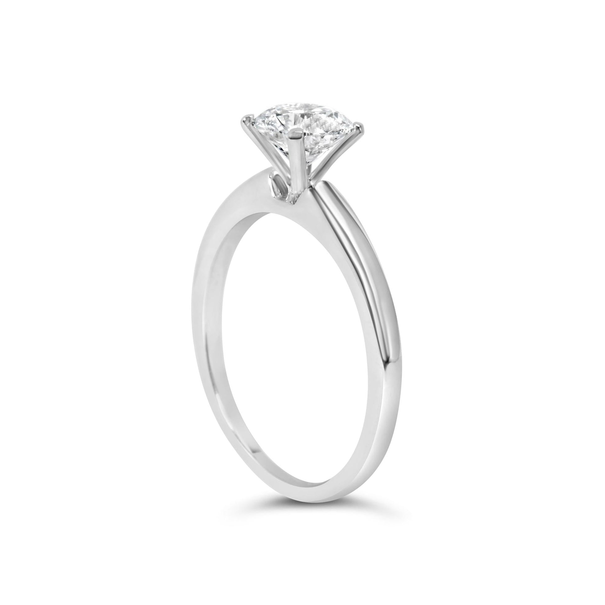14K White Gold 1.0 Cttw Round Lab Grown Diamond 4 Prong Solitaire Engagement Ring (F-G Color, VS2-SI1 Clarity)-4