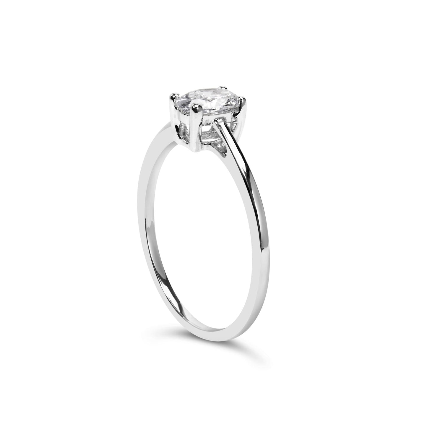14K White Gold 1/2 Cttw Oval Lab Grown Diamond 4 Prong Solitaire Engagement Ring (F-G Color, VS2-SI1 Clarity)-4