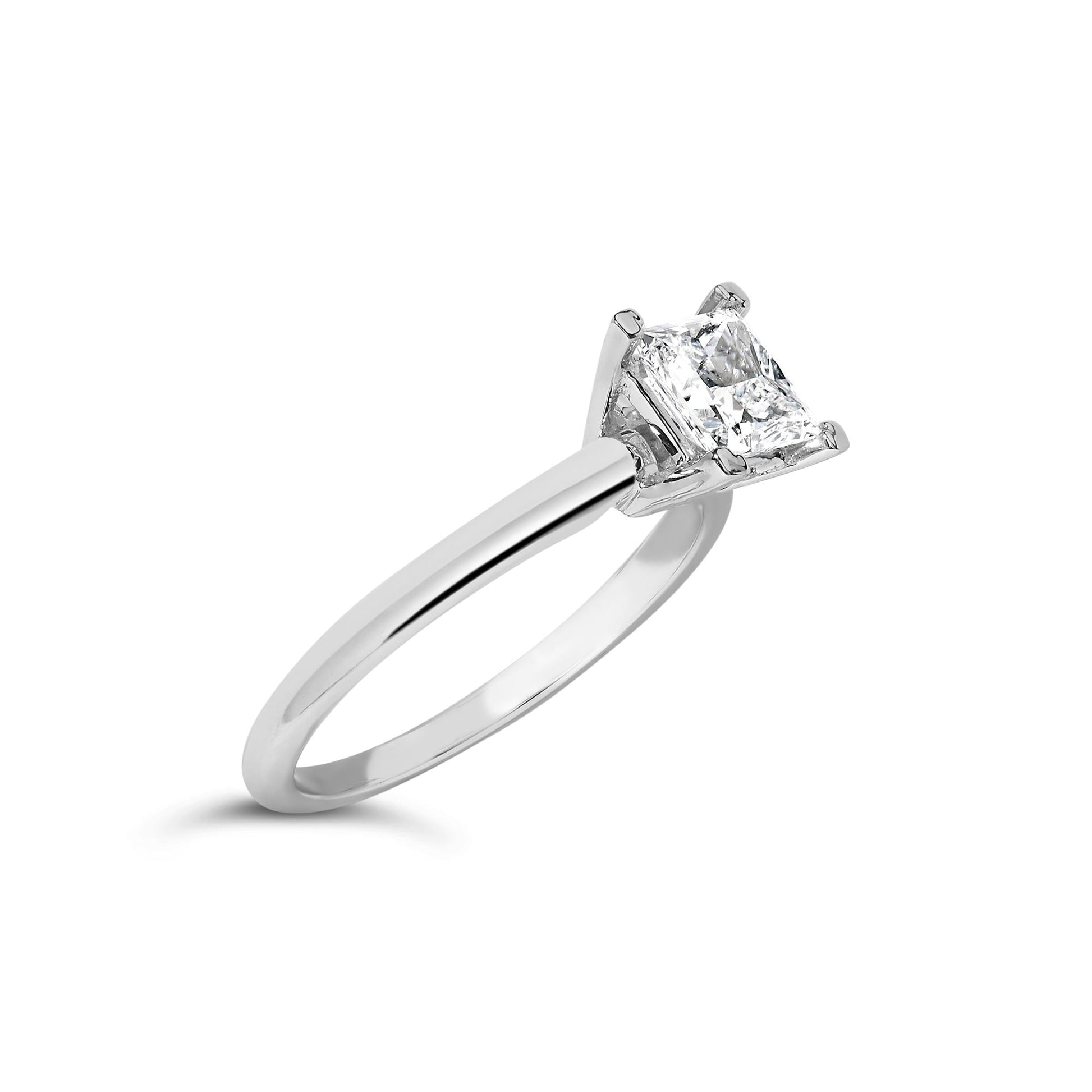 14K White Gold 1.0 Cttw Princess Lab-Grown Diamond Solitaire Engagement  Ring (F-G Color, VS1-VS2 Clarity)-3