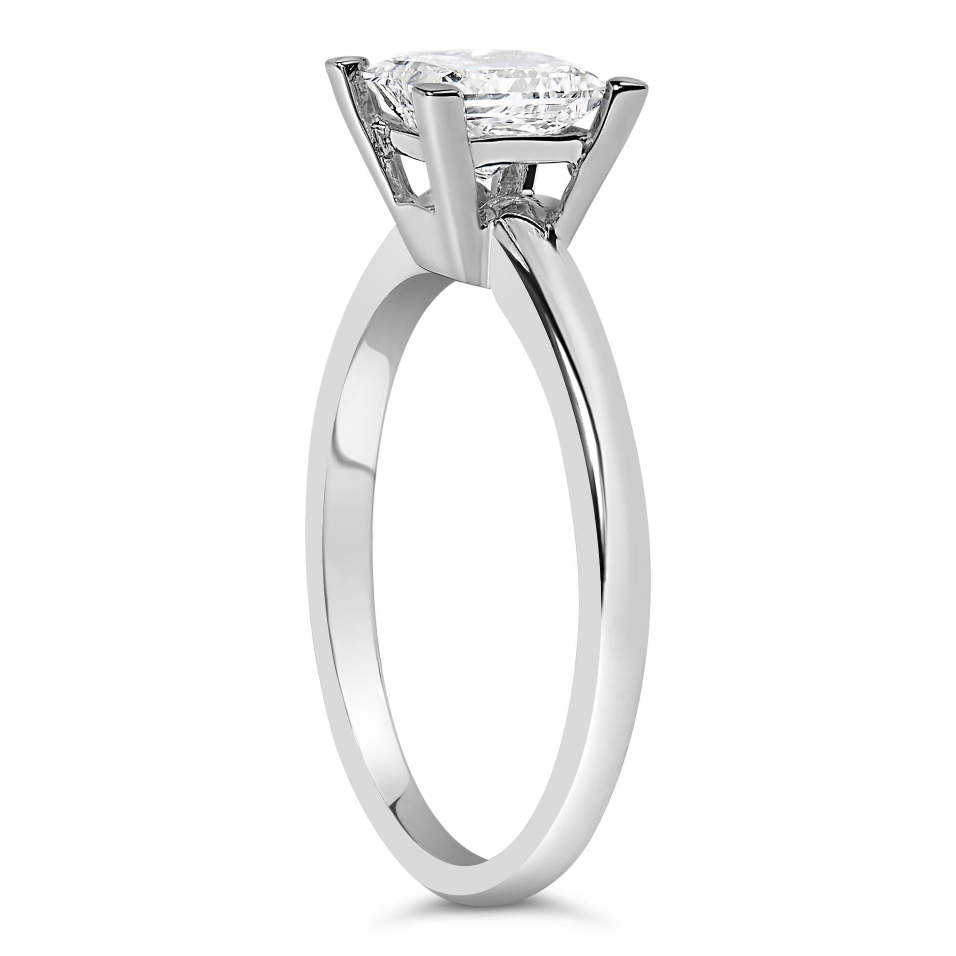14K White Gold 1.0 Cttw Princess Lab-Grown Diamond Solitaire Engagement  Ring (F-G Color, VS1-VS2 Clarity)-4