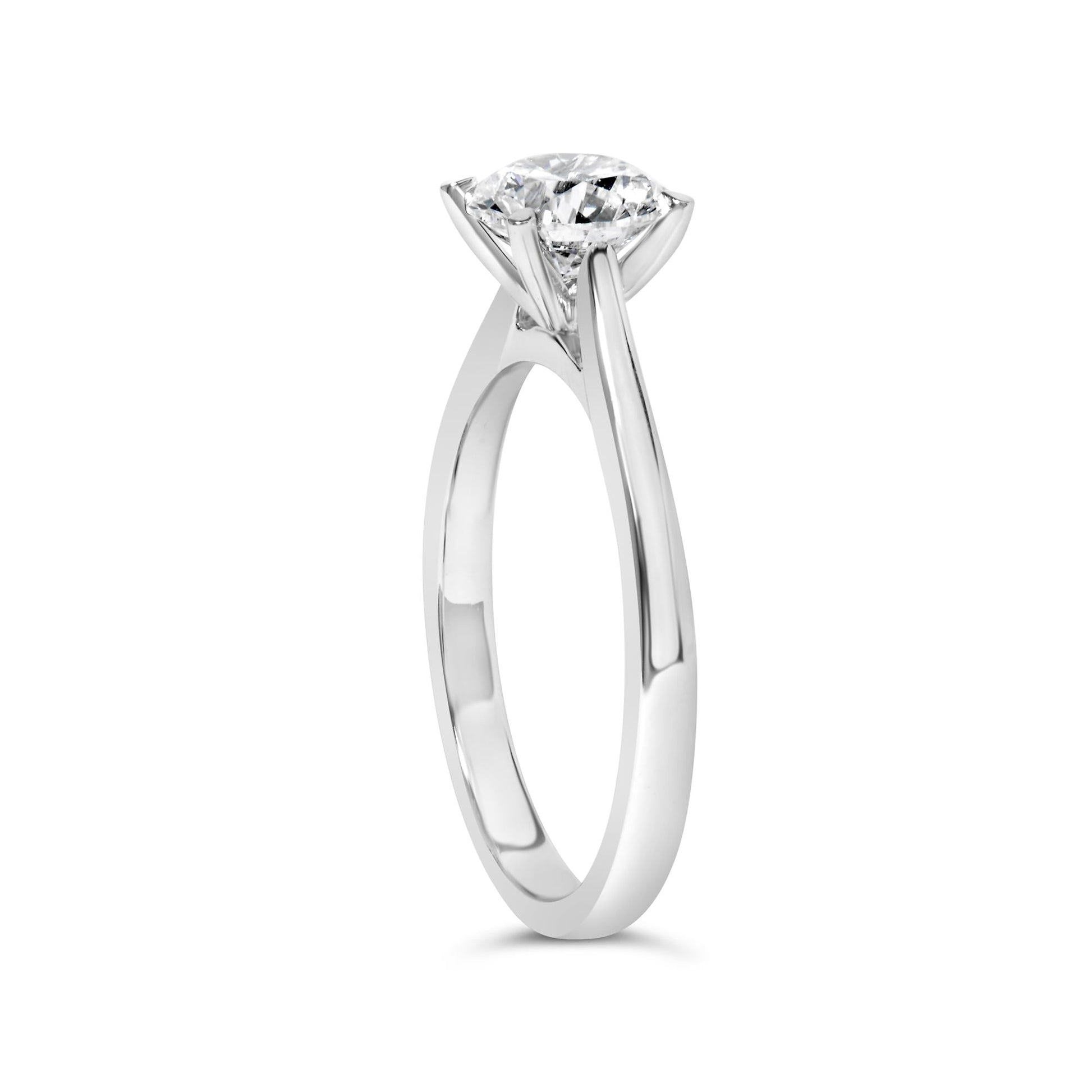 14K White Gold 1.0 Cttw Round Lab Grown Diamond Eagle Claw 4-Prong Set Solitaire Engagement Ring (F-G Color, VS2-SI1 Clarity)-4