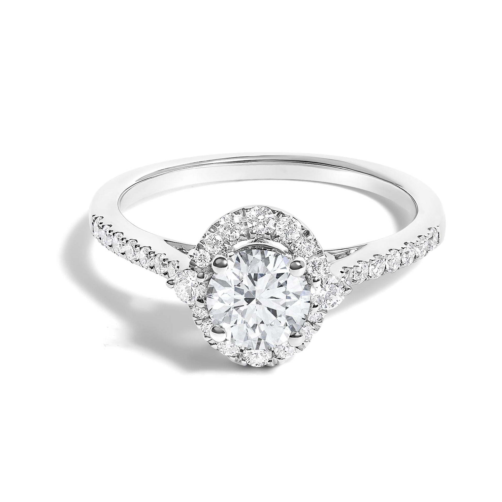14K White Gold 1.00 Cttw Lab-Grown Diamond Oval Shaped Halo Engagement Ring (F-G Color, VS1-VS2 Clarity)-0