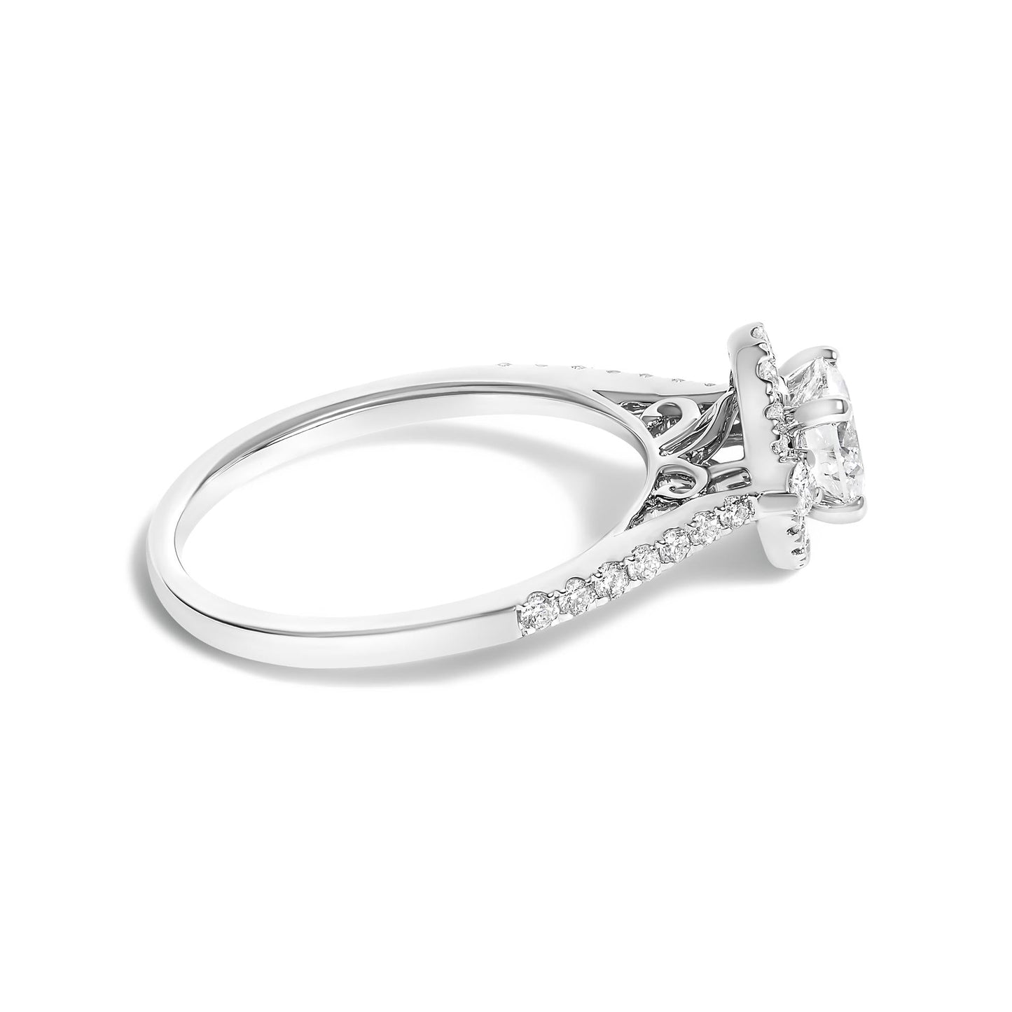 14K White Gold 1.00 Cttw Lab-Grown Diamond Oval Shaped Halo Engagement Ring (F-G Color, VS1-VS2 Clarity)-1