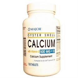 Major Oyster Shell Calcium With Vitamin D 500 Mg + D