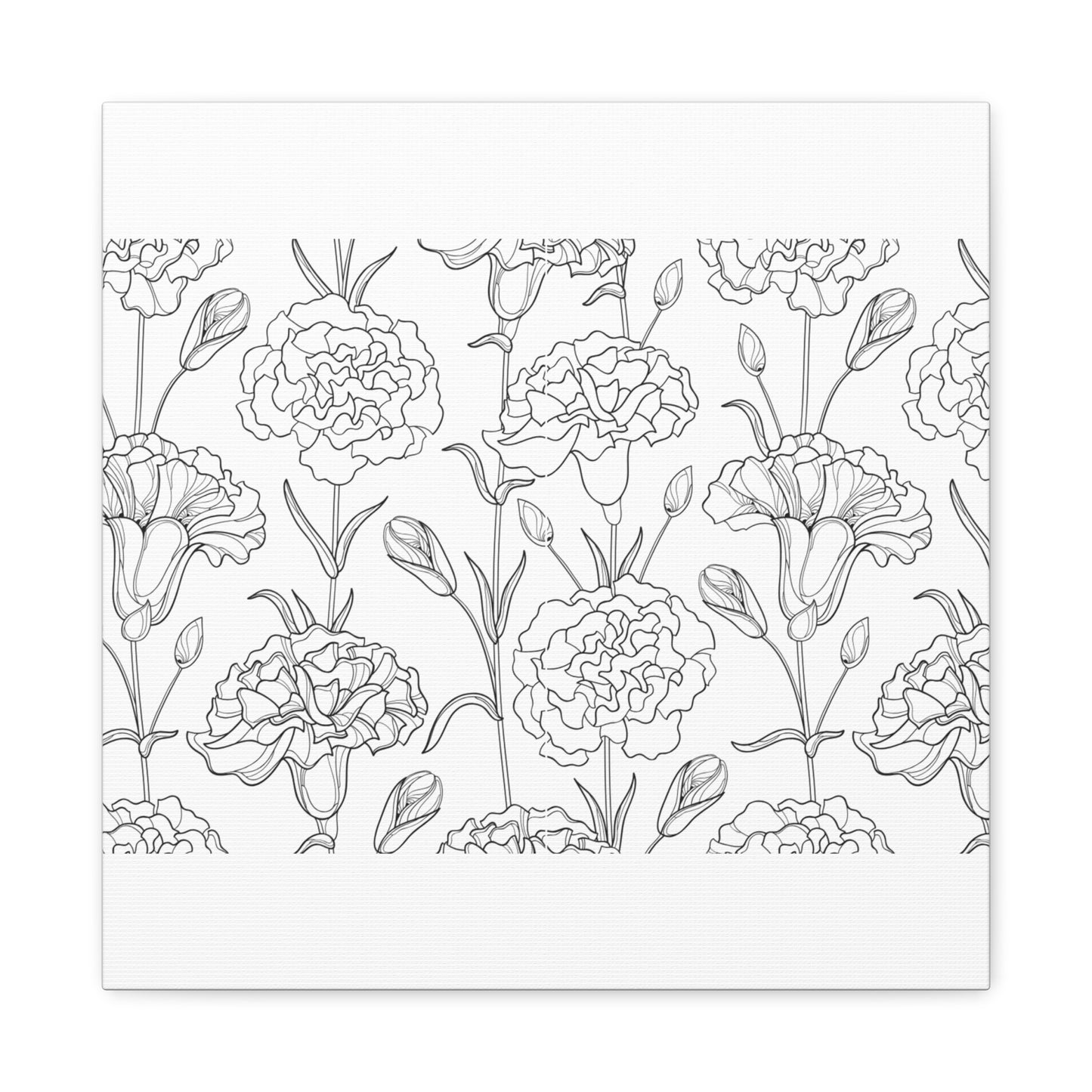 Floral Canvas Art, Stretched Wall Decor, Home Gift, Botanical Print, Modern Design, Matte Finish