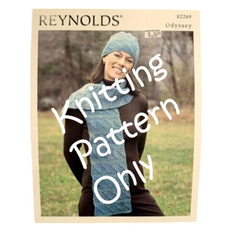 New Reynolds Yarns Odyssey 82269 Dominoe Scarf & Hat Knitting Pattern