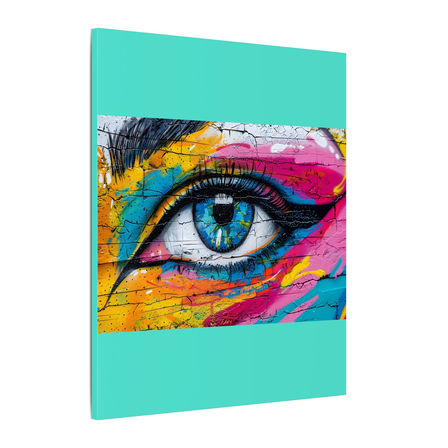 Colorful Eye Street Art Matte Canvas Print