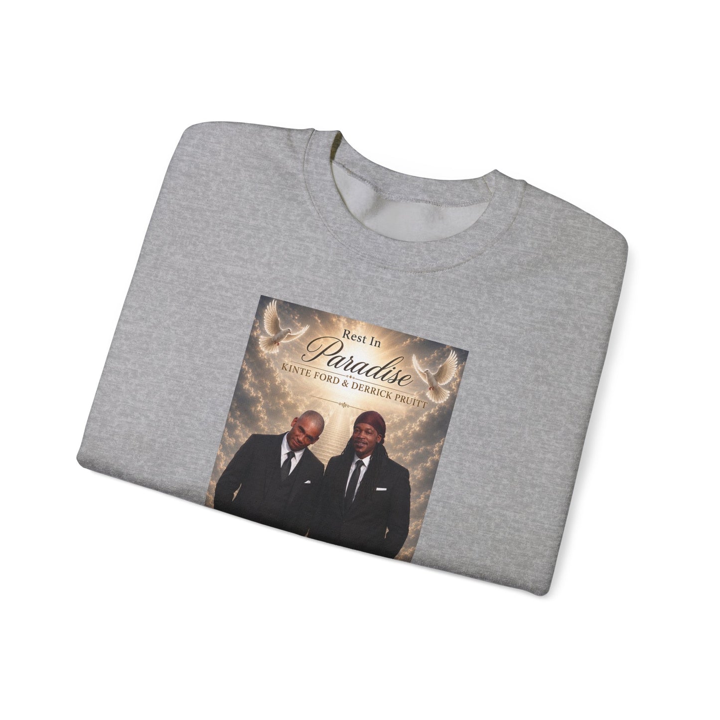 Crewneck Sweatshirt — 'Back to Paradise' Memorial Portrait Design