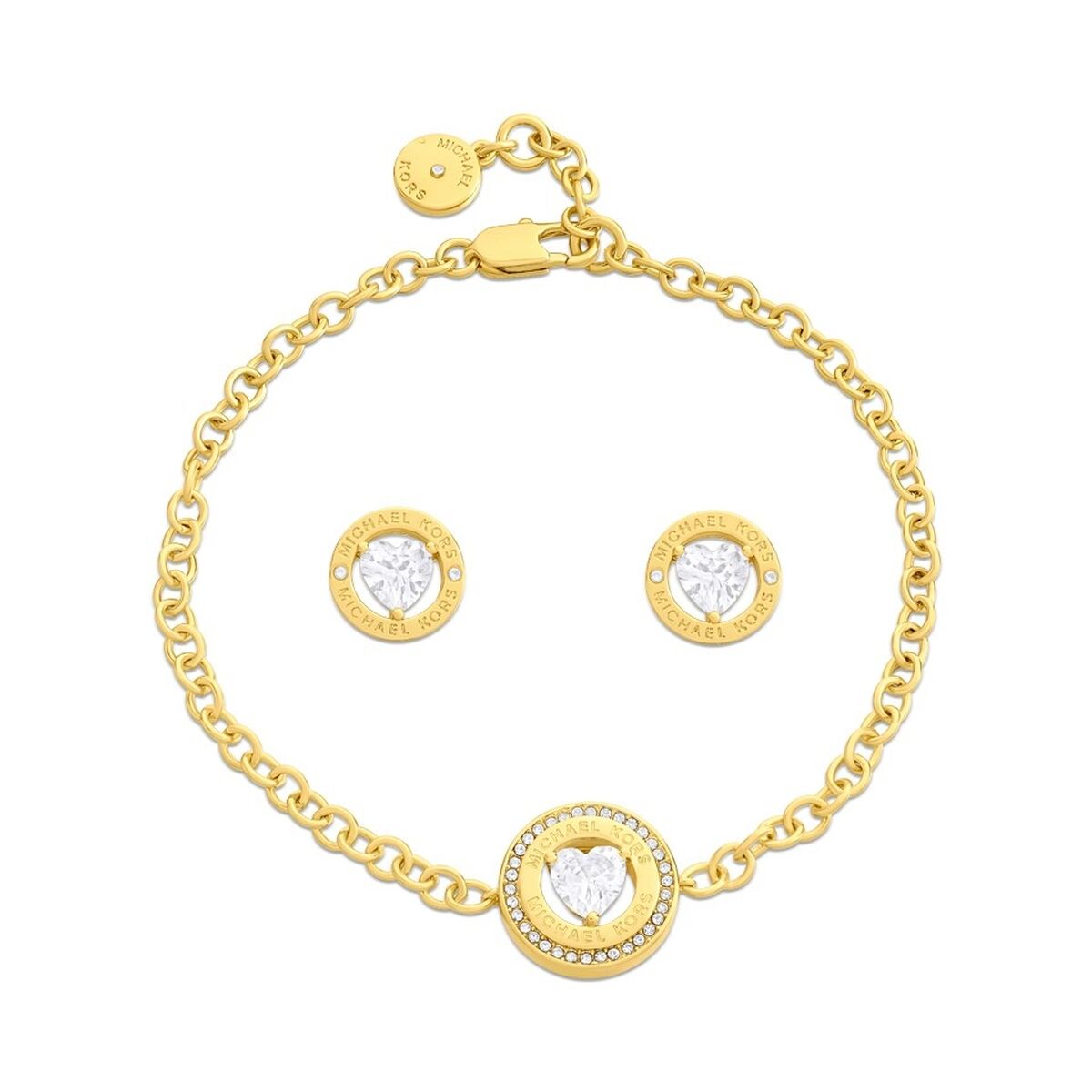 Bracelet and Earrings Set Michael Kors Fashion Golden-0