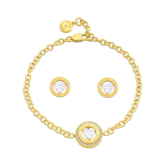 Bracelet and Earrings Set Michael Kors Fashion Golden-0