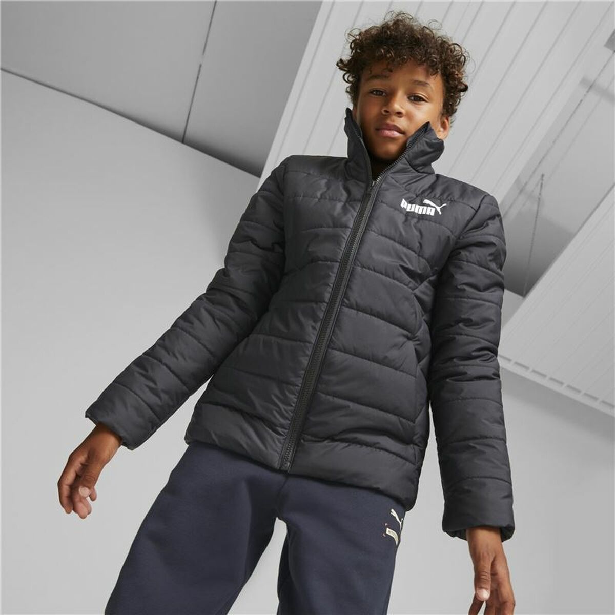 Children's Sports Jacket Puma Essentials Padded Black-4