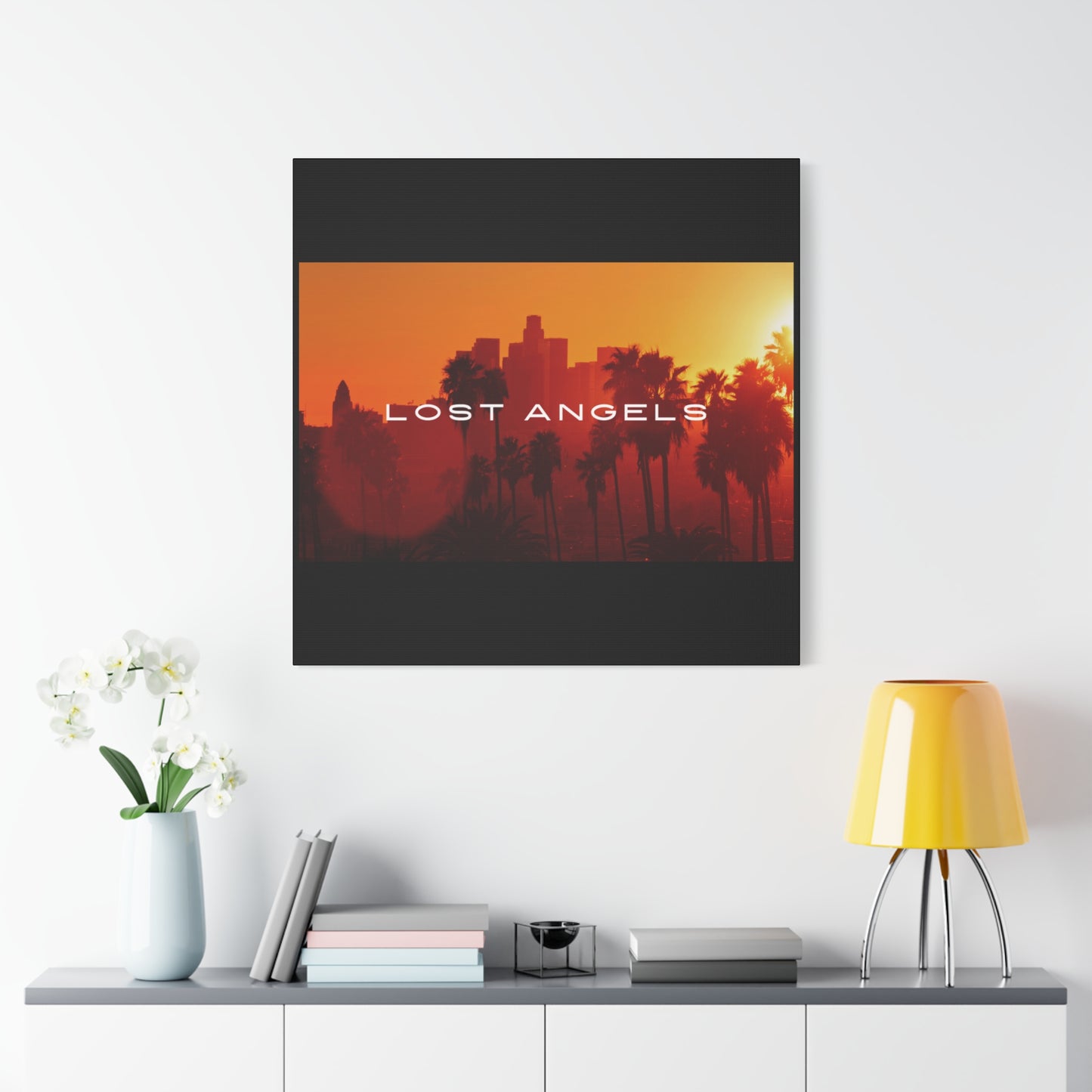 Lost Angels Wall Art Canvas | Sunset Cityscape Print, Home Decor, Gift for Art Lovers, Modern Living Room, California Vibe