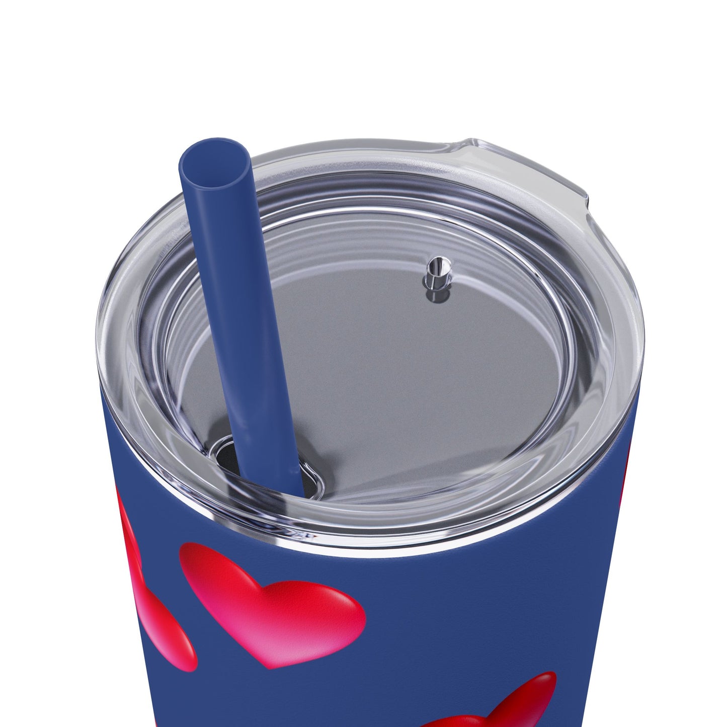 Gepasmaakte Glitter 20oz Dun Tumbler met Pienk Hartpatroon — [Jou Naam Hier]