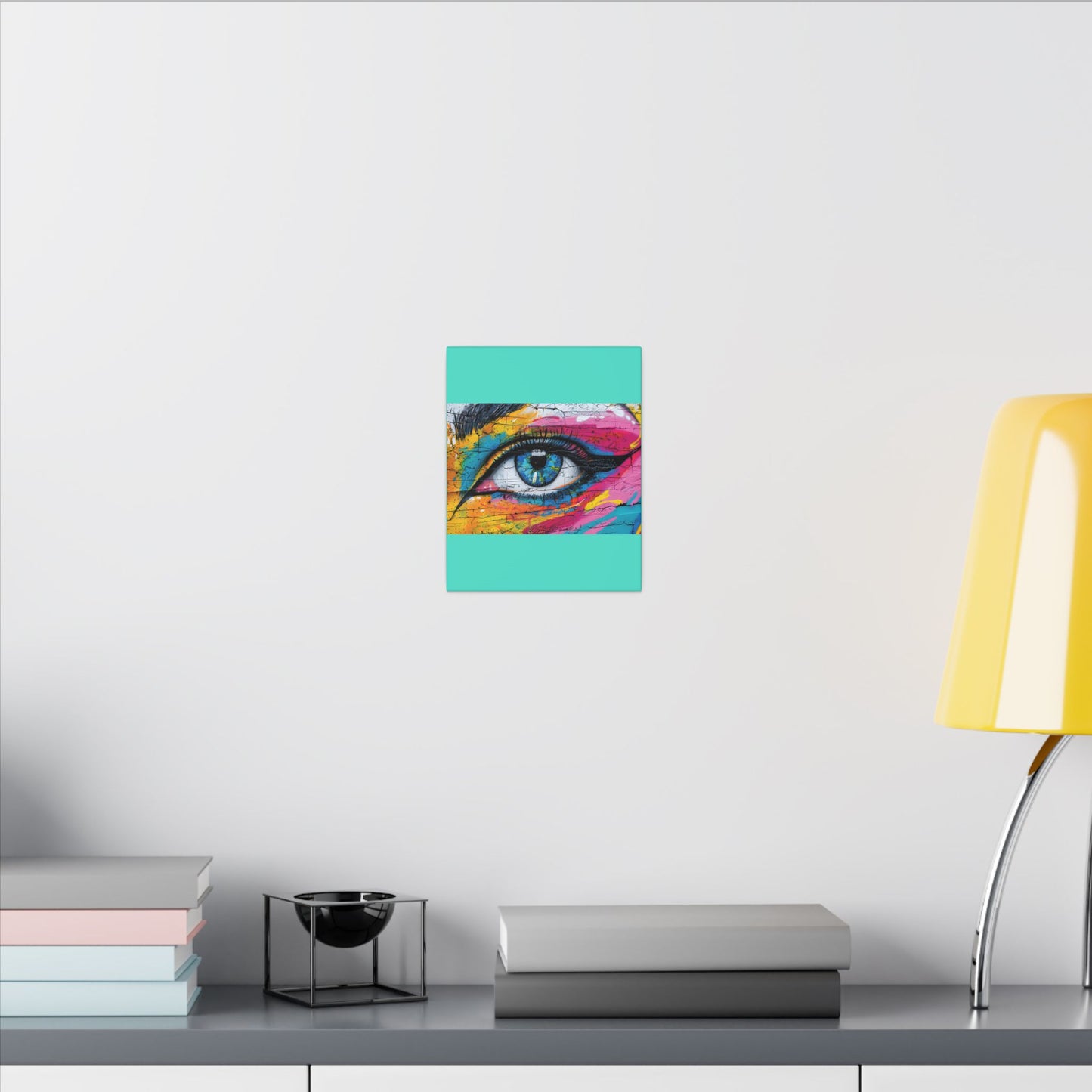 Colorful Eye Street Art Matte Canvas Print