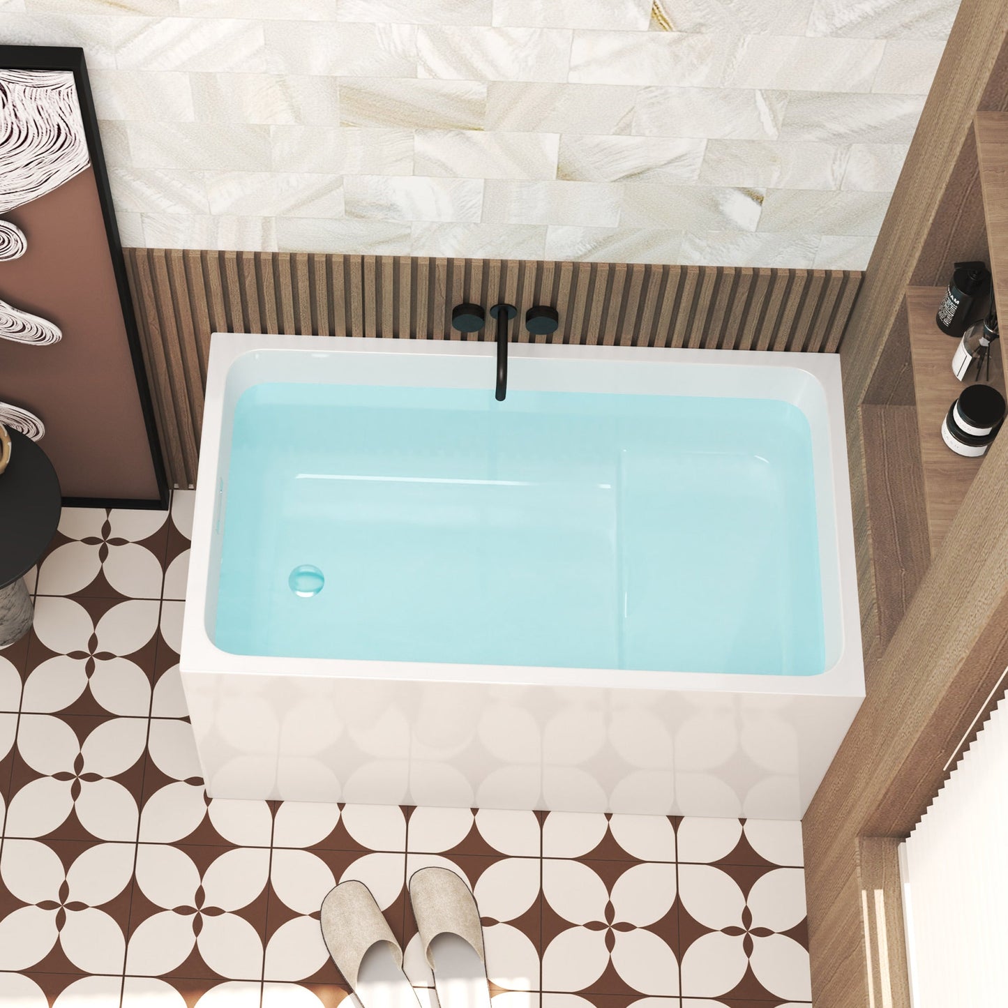 47" Acrylic Freestanding Bathtub with Seat