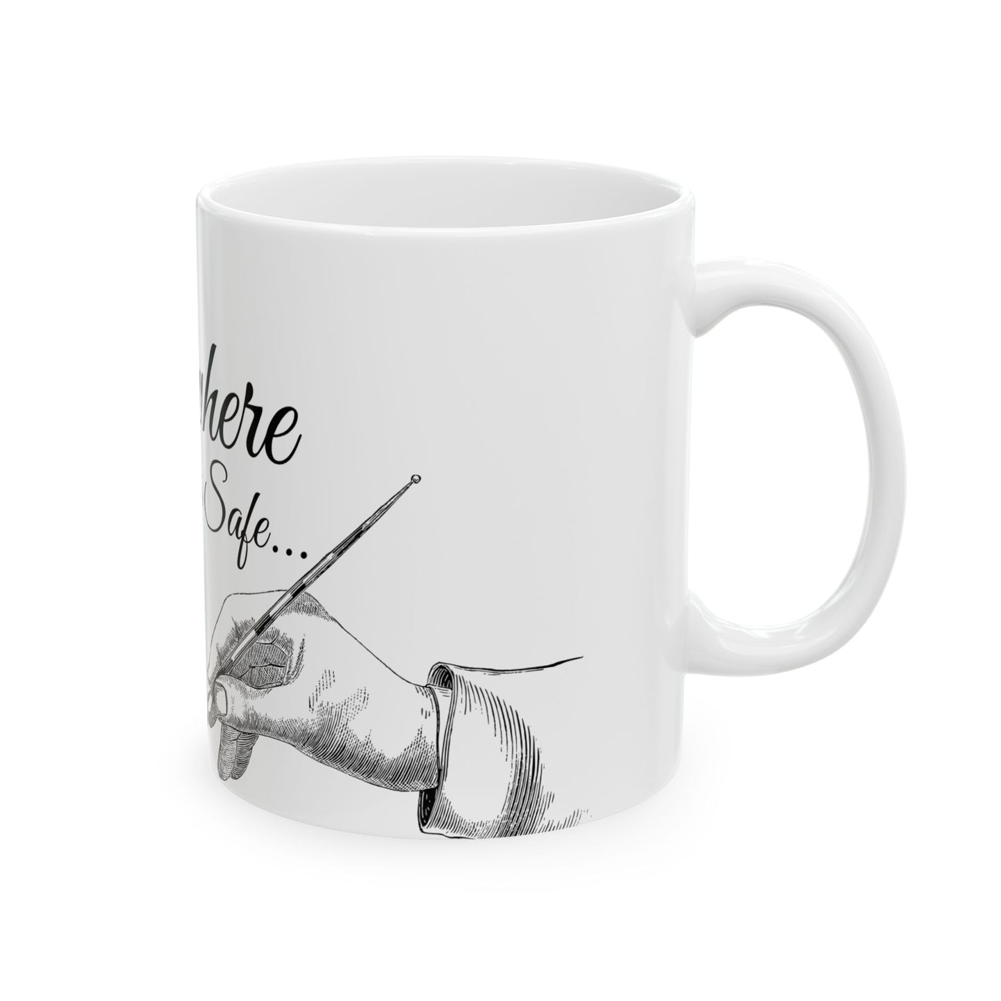 Artistic Ceramic Mug - "Play Where It's Safe" - Unique Gift for Artists, Coffee Lovers, Home Decor, Art Studio, Creative Inspiration