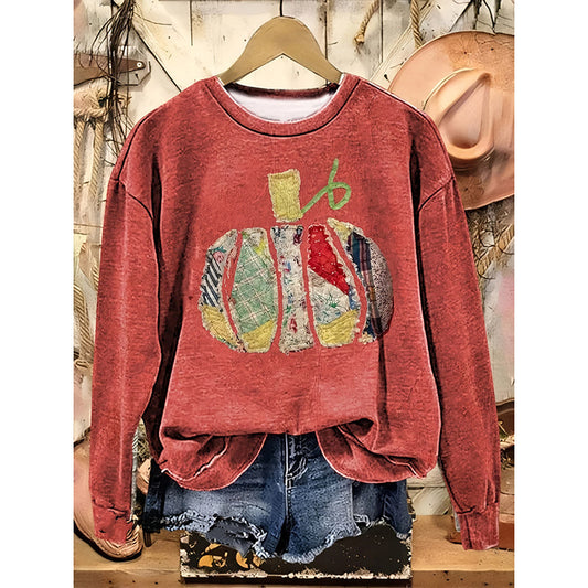 Women's Halloween Pumpkin Print T-Shirt