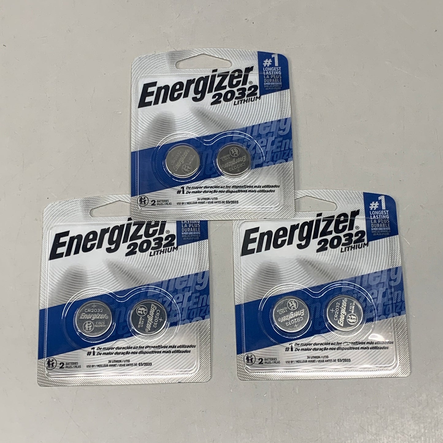 ENERGIZER (3 PACK, 6 Total Batteries) 2032 Lithium Coin Battery for Key FOB