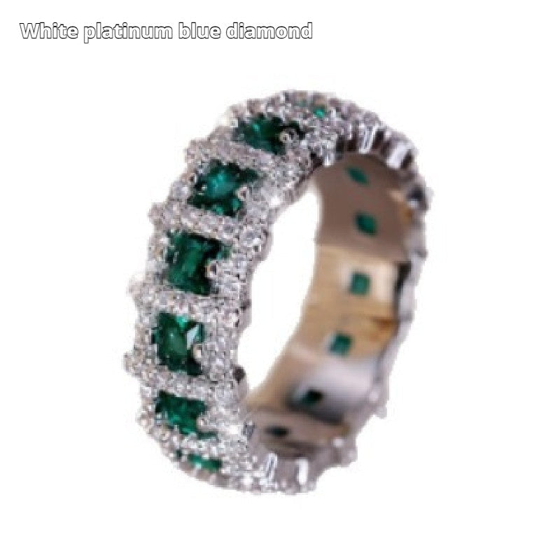 Light Luxury Full Crystal Row Ring For Women