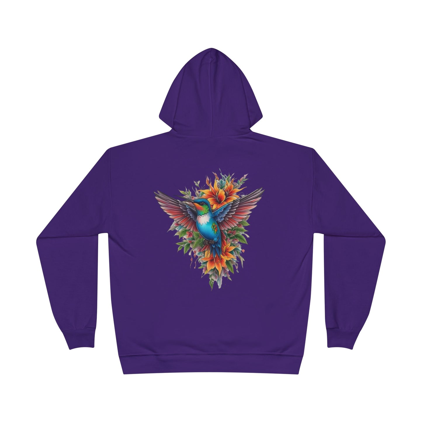 Vibrant Hummingbird Hoodie, Eco-Friendly Pullover, Perfect Gift for Nature Lovers, Spring Fashion, Unique Floral Design