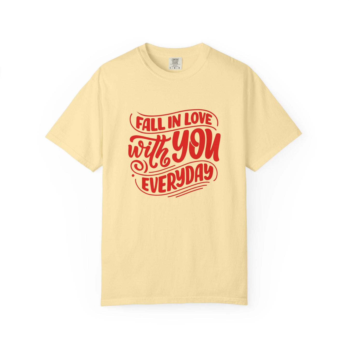 Fall in Love with YOU Quote T-shirt for Couples, Valentine's Day, Gifts for Him/Her, Casual Everyday Wear, Comfortable Unisex Tee
