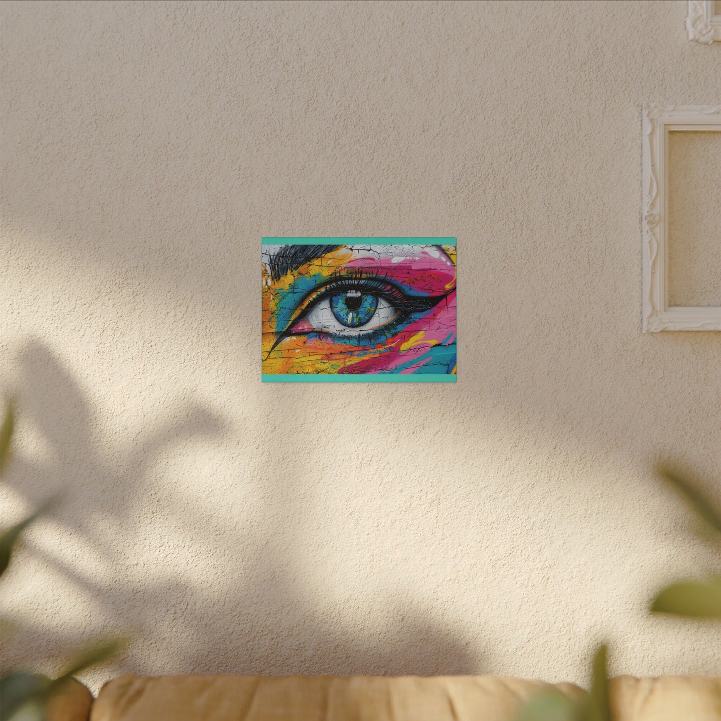 Colorful Eye Street Art Matte Canvas Print