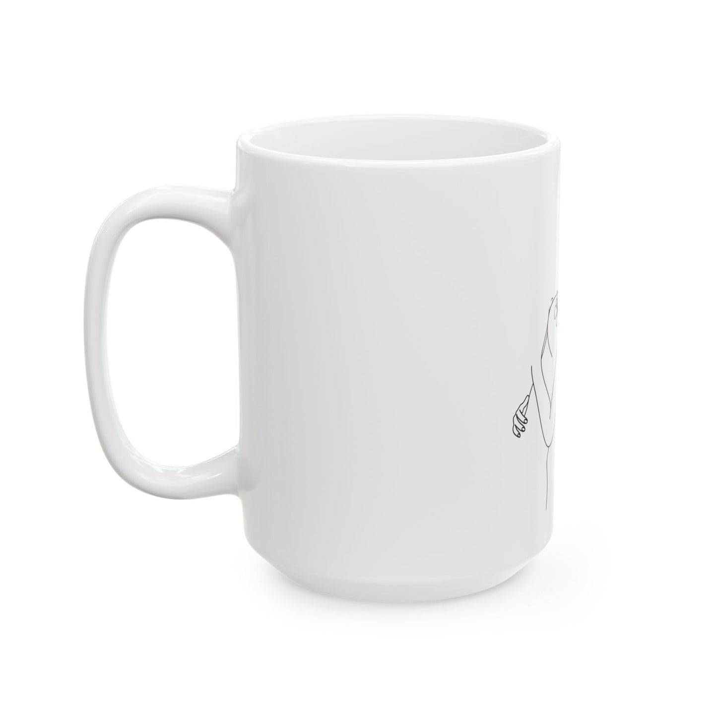 Butterfly Woman Art Ceramic Mug | Abstract Art Coffee Cup | Artistic Gift for Her | Minimalist Home Decor | Unique Mug | 11oz, 15oz Options