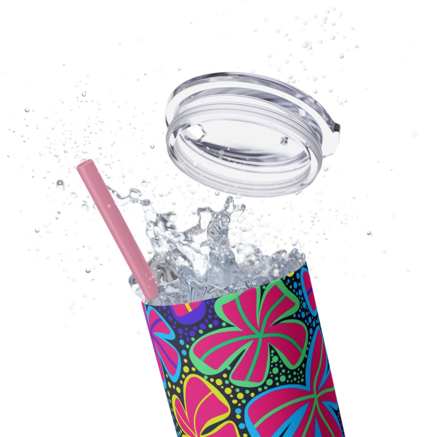 Vibrant Floral Skinny Tumbler, 20oz | Reusable Drink Cup for Home, Office, Road Trips | Fun Gift for Spring, Summer, Birthdays, Garden [...]