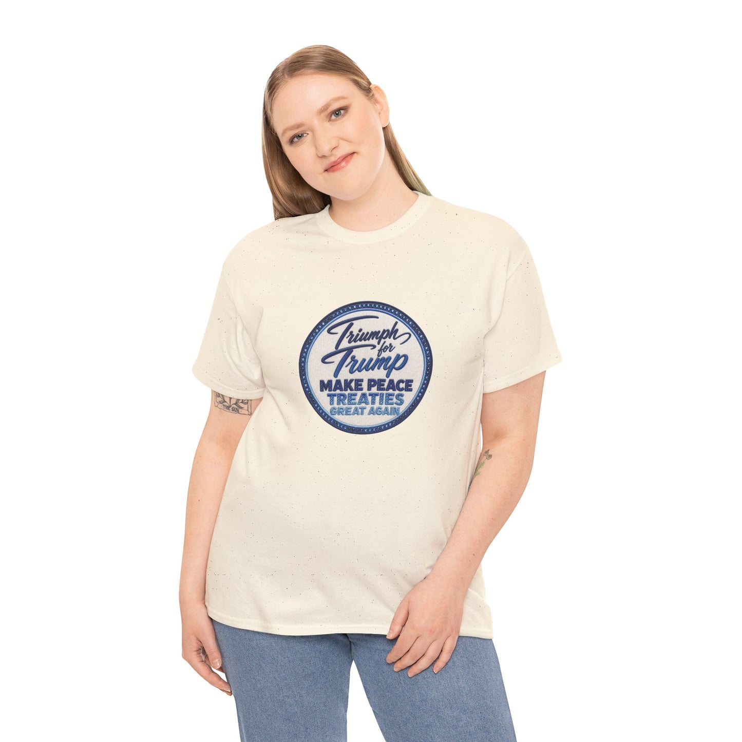 "Make Peace Treaties Great Again" Embroidery Badge Pattern T-Shirt - MADE TO ORDER ✨ CUSTOMIZABLE WITHIN REASON