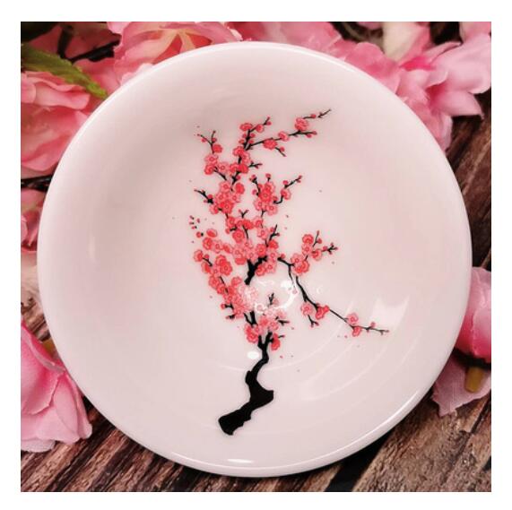 Japanese-style Cherry flower plum flower Sake Cup Water-stained Discoloration Cup Bowl Ceramic White Wine Peach Blossom Cup
