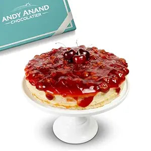 Andy Anand's Deliciously Indulgent Sugar Free Cherry Cake  9" - Soft Creamy & Moist Decadent Cakes From Bakery (2.9 lbs)
