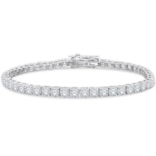 4.20 Ct Round Cut Diamond Tennis Bracelet 14K White Gold Lab-Grown 6.25 Inch