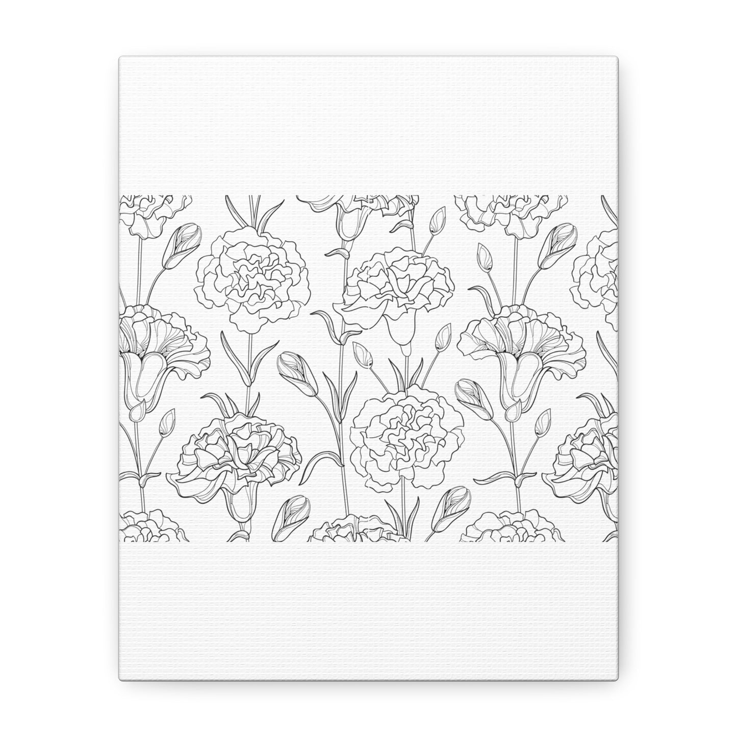 Floral Canvas Art, Stretched Wall Decor, Home Gift, Botanical Print, Modern Design, Matte Finish