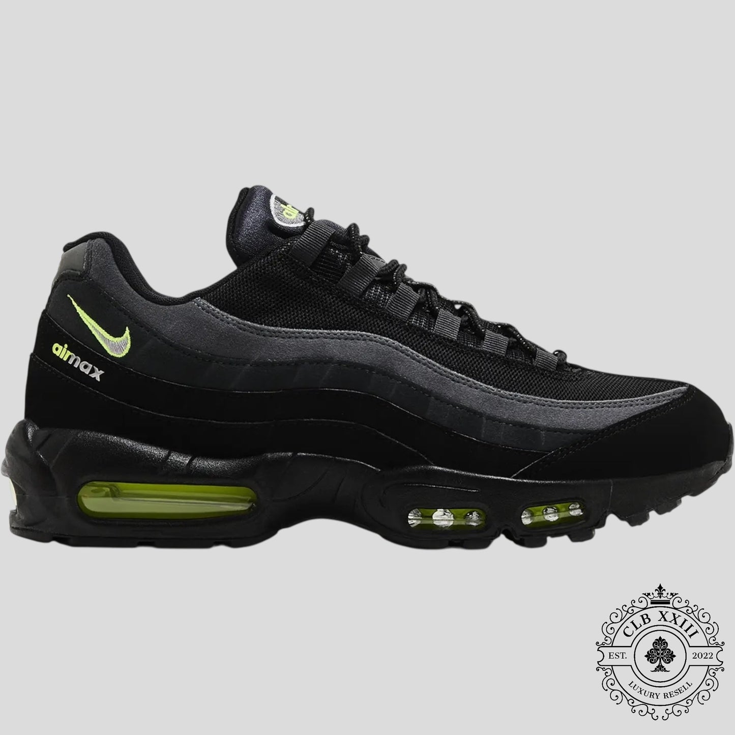 Nike Air Max 95 Retro Logo Black Grey Volt