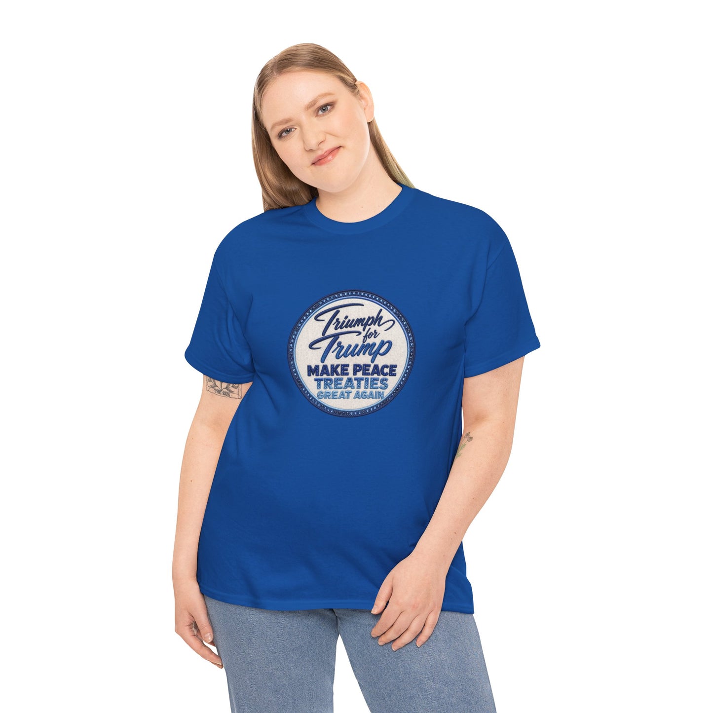 "Make Peace Treaties Great Again" Embroidery Badge Pattern T-Shirt - MADE TO ORDER ✨ CUSTOMIZABLE WITHIN REASON