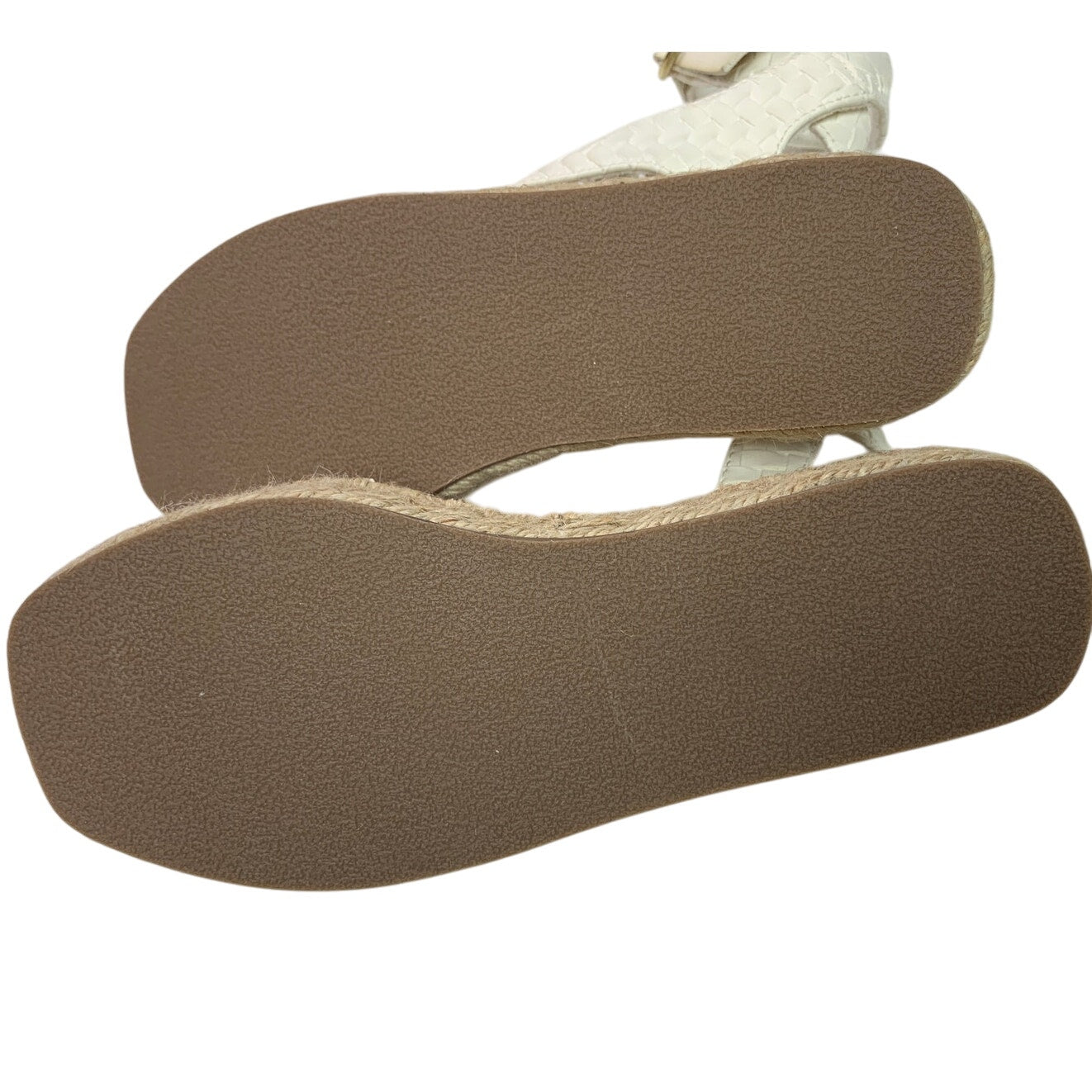 New American Eagle Womens US Size 8 Espadrille Ankle Wrap Faux Leather Sandals