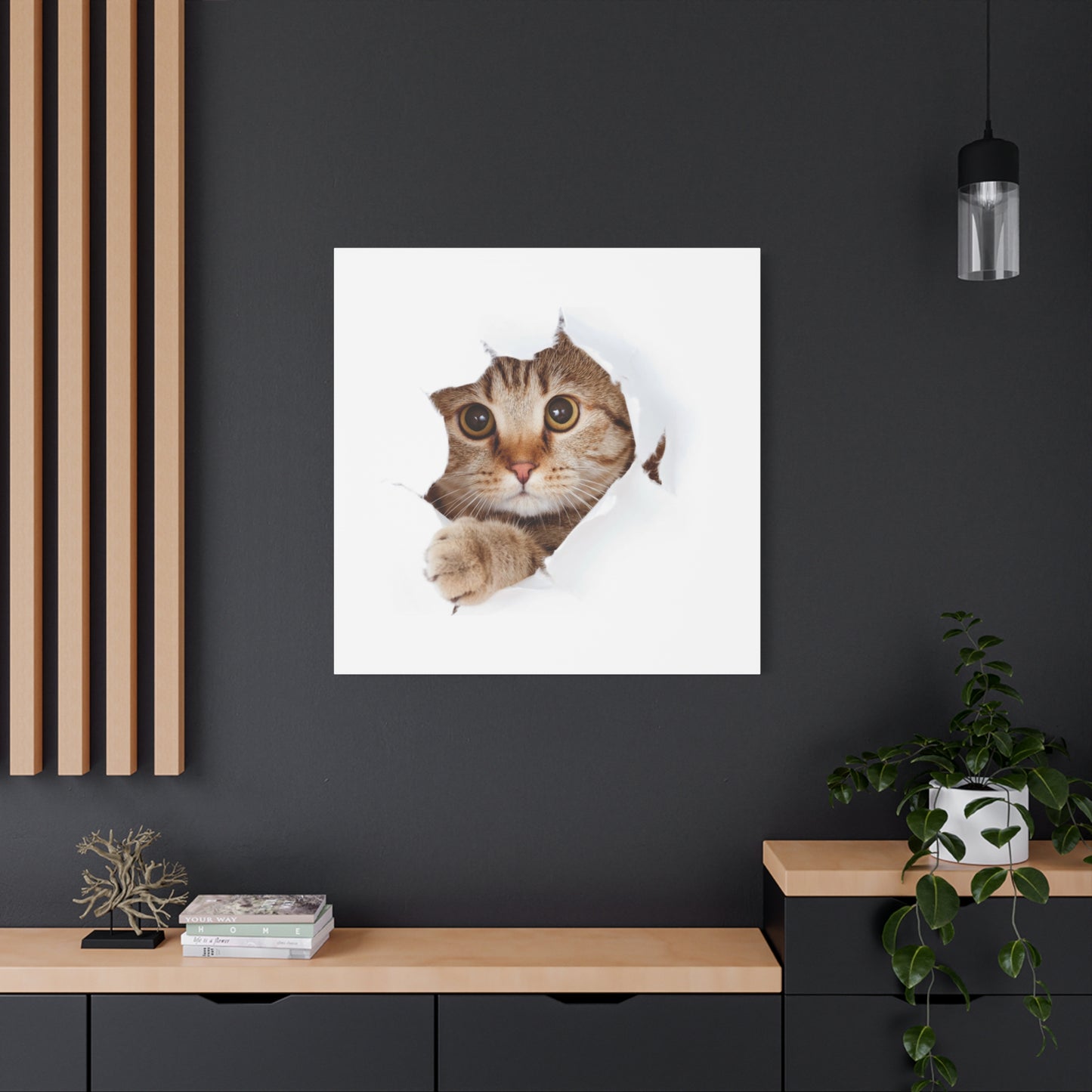 Whimsical Cat Canvas Art, Playful Decor for Cat Lovers, Home Wall Art, Pet-Themed Gift, Cute Cat Wall Art, Cat Lover's Decoration