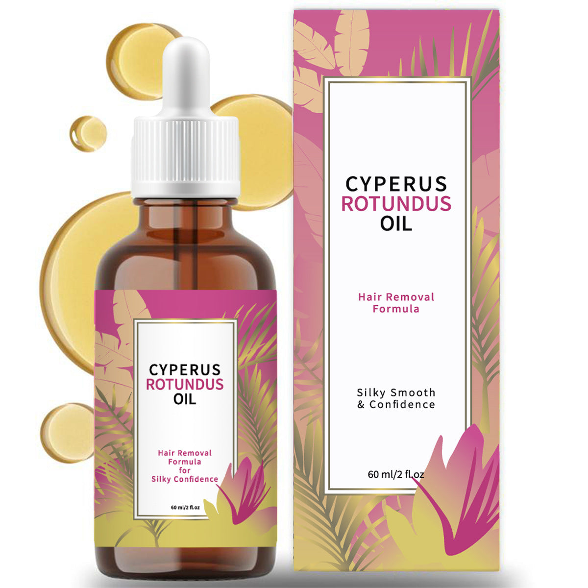 Cyperus Rotundus Hair Reduction Oil 60ml – Natural Hair Growth Inhibitor Serum for Smooth Skin | Pain-Free Body Hair Removal Treatment