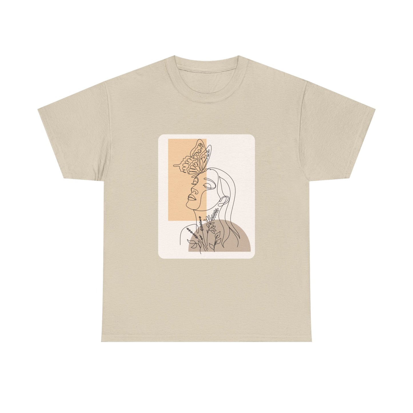 Artistic Unisex Tee: Modern Line Drawing with Butterfly, Perfect for Casual Outings, Gift for Art Lovers, Spring Fashion, Eco-Friendly Wear