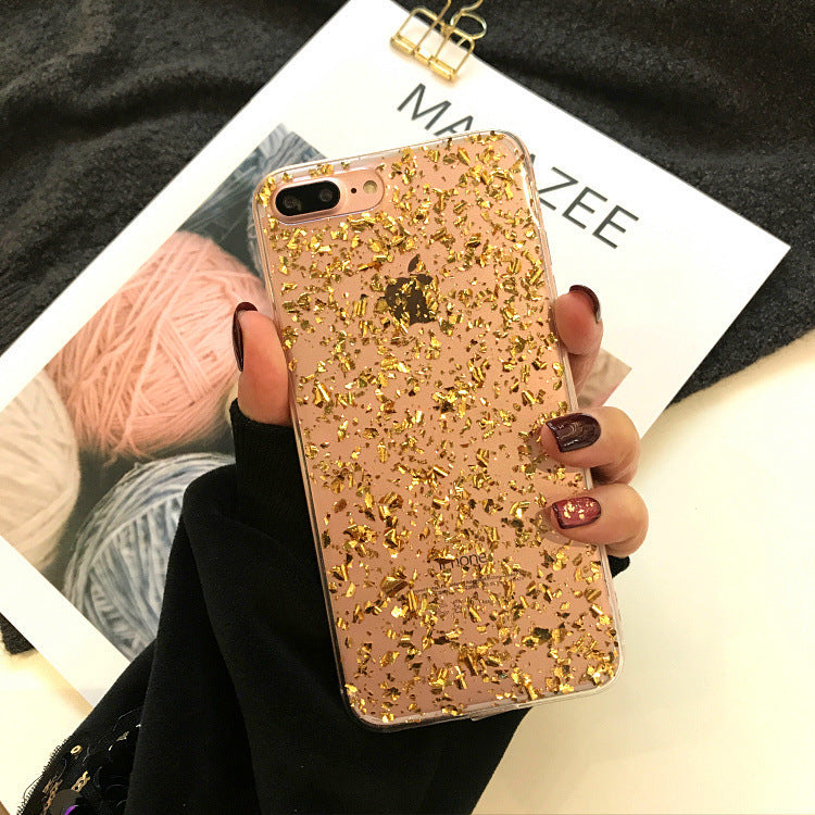 Compatible with Apple, Net red gold foil soft case for mobile phone case iphone