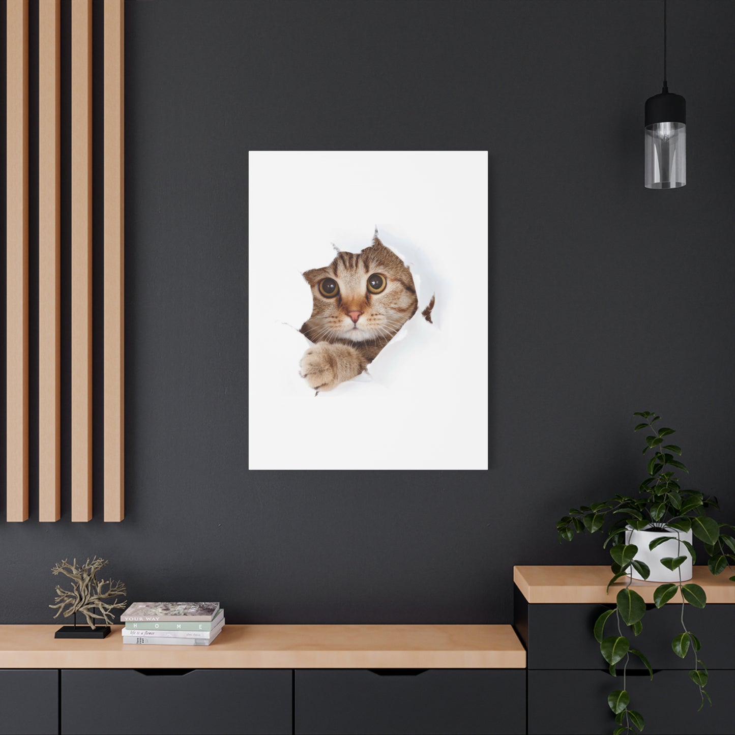 Whimsical Cat Canvas Art, Playful Decor for Cat Lovers, Home Wall Art, Pet-Themed Gift, Cute Cat Wall Art, Cat Lover's Decoration