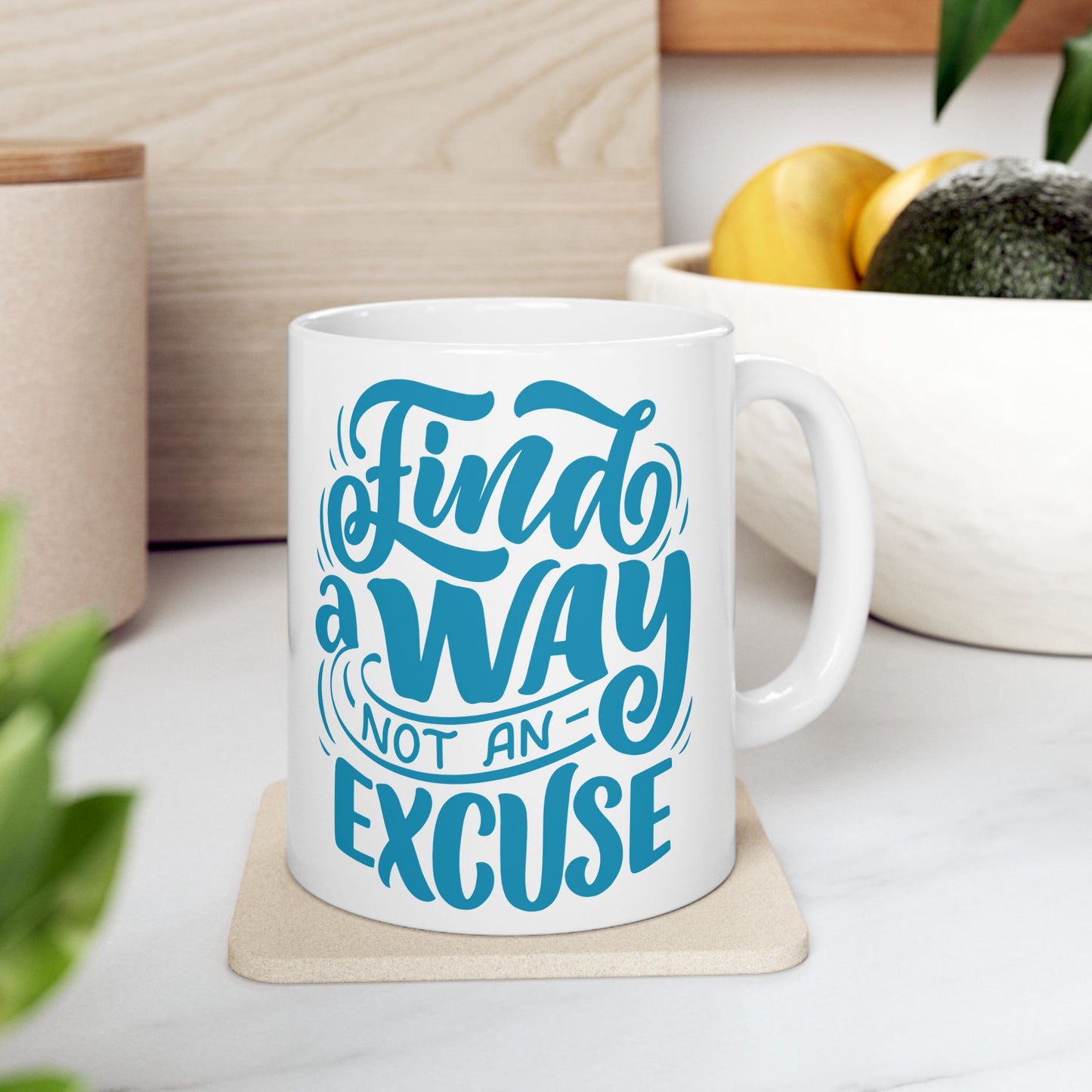 Inspirational Ceramic Mug - Find a Way Not an Excuse, Motivational Coffee Cup, Gift for Students, Home Office Decor, Birthday Gift, [...]